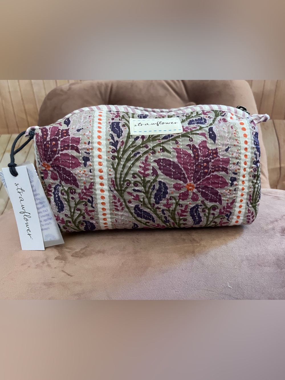 Strawflower Ariella Heritage Quilted Block Cosmetic Pouch - Picture 10 of 15